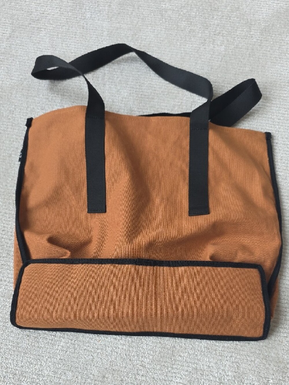 MCM Brown Canvas Tote with Black Trim and Logo - Picture 5 of 5